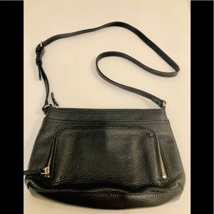 NORDSTROM COBBLED LEATHER crossbody black bag